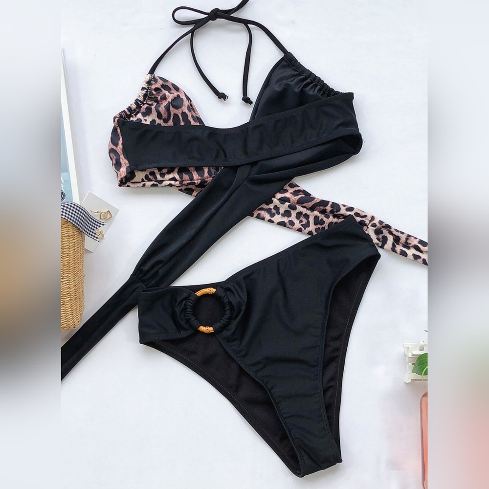 Sunlit Siren Bikini Set - Black Leopard - Picture 3 of 5